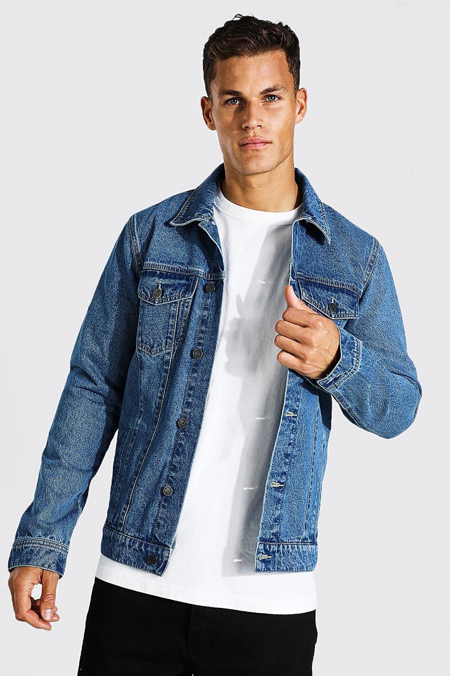 Mid blue Tall Denim Jacket with Recycled Cotton
