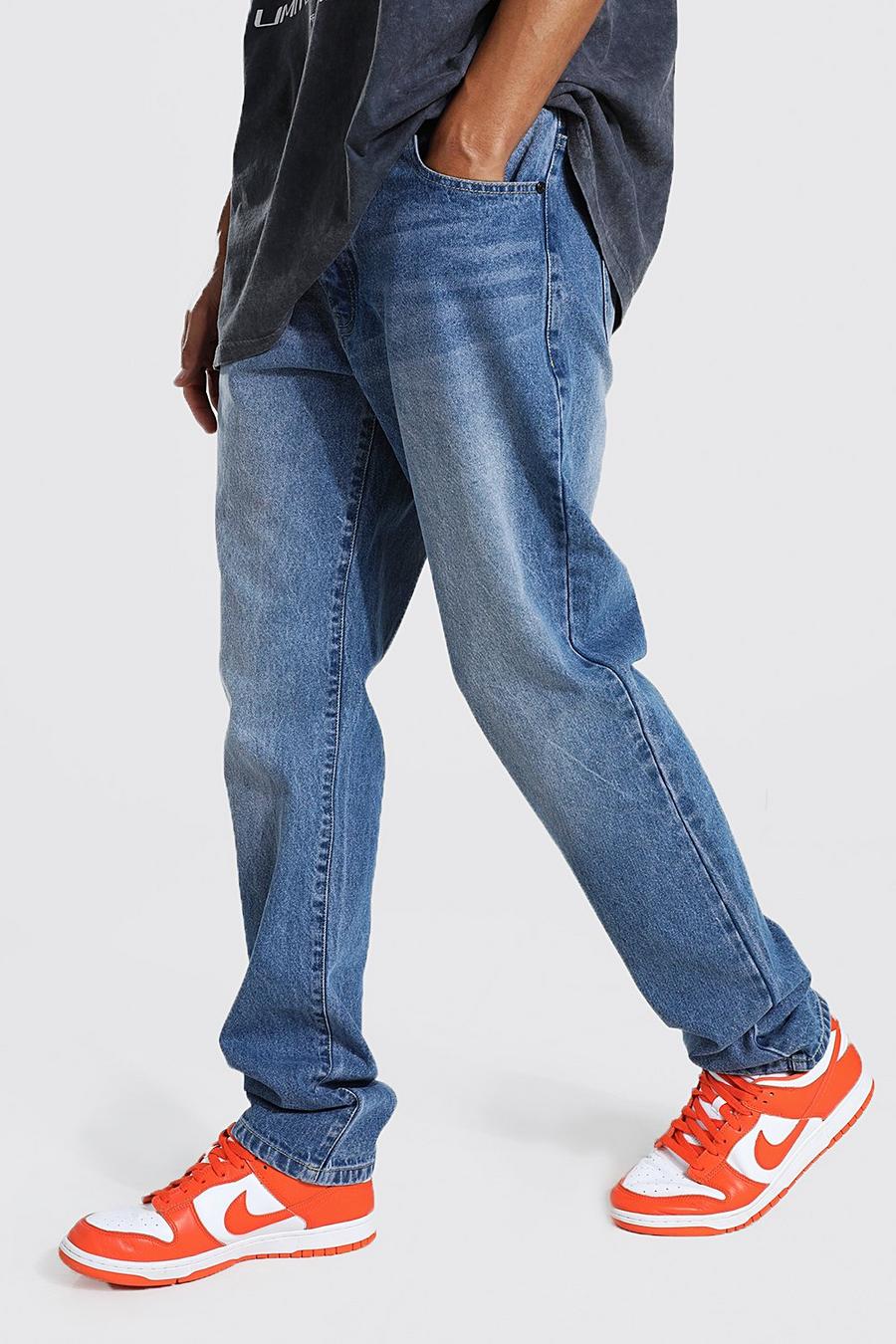 Tall Jeans mit geradem Bein und recyceltem Poly, Mid blue bleu image number 1
