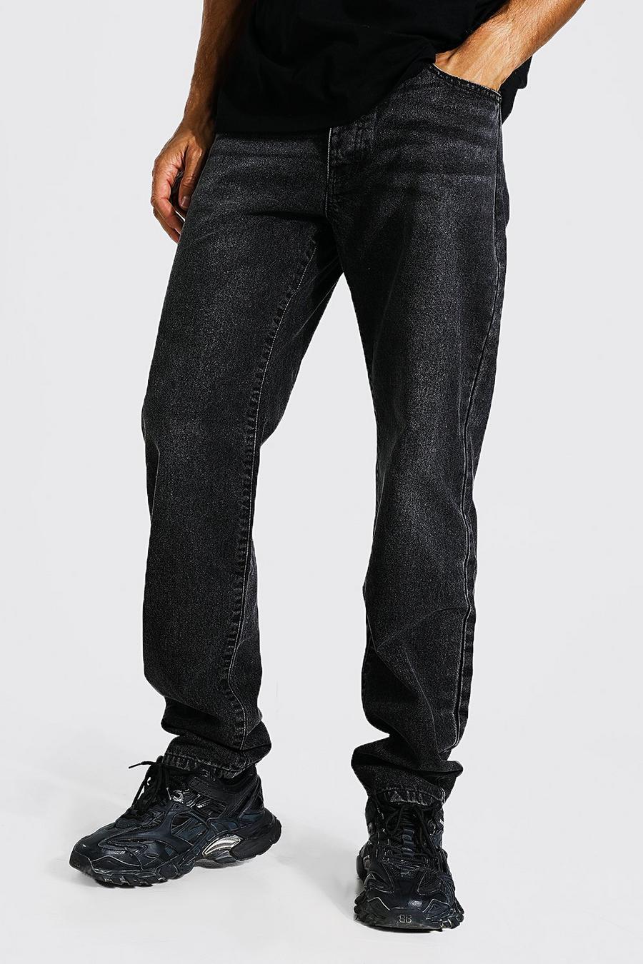 Tall lockere Jeans mit recyceltem Polyester, Charcoal grau image number 1