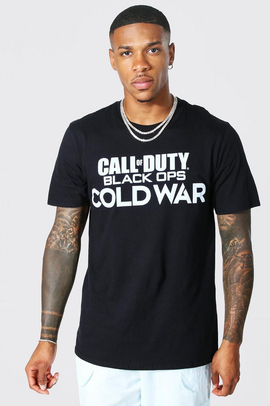 שחור טישרט עם הדפס ממותג של Call Of Duty וכיתוב Cold War image number 1