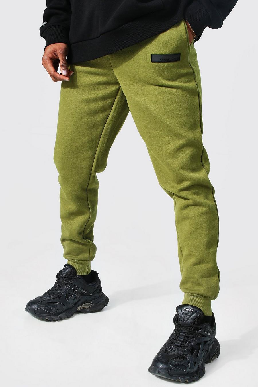Pantalón deportivo ajustado con etiqueta de goma image number 1