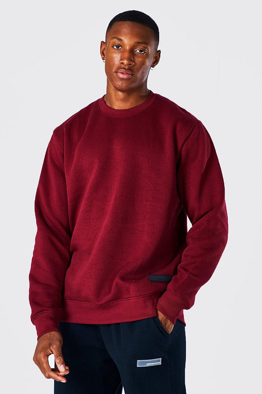 Crew Neck Sweater With Rubber Tab image number 1