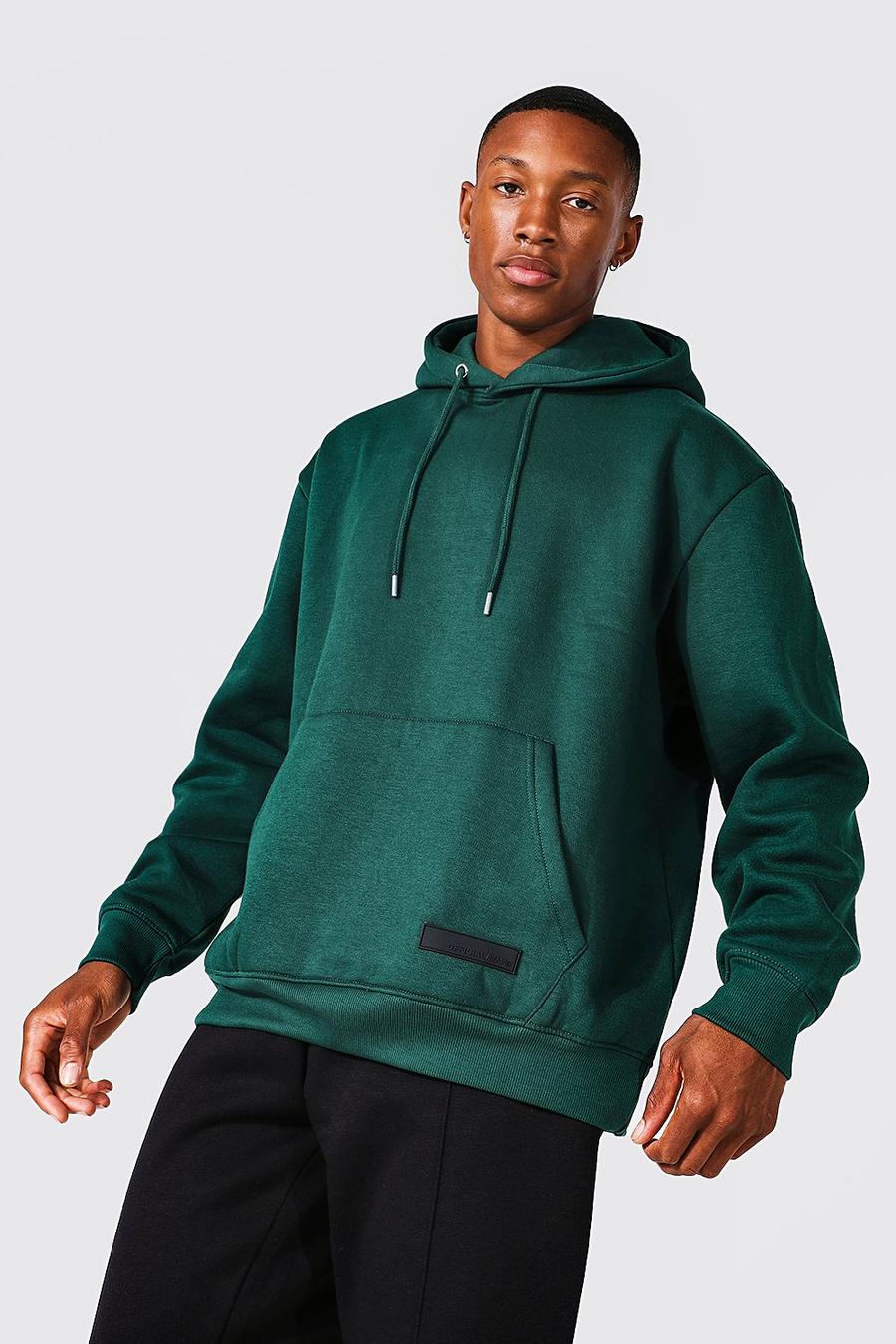 Oversize hoodie med gummimärke image number 1