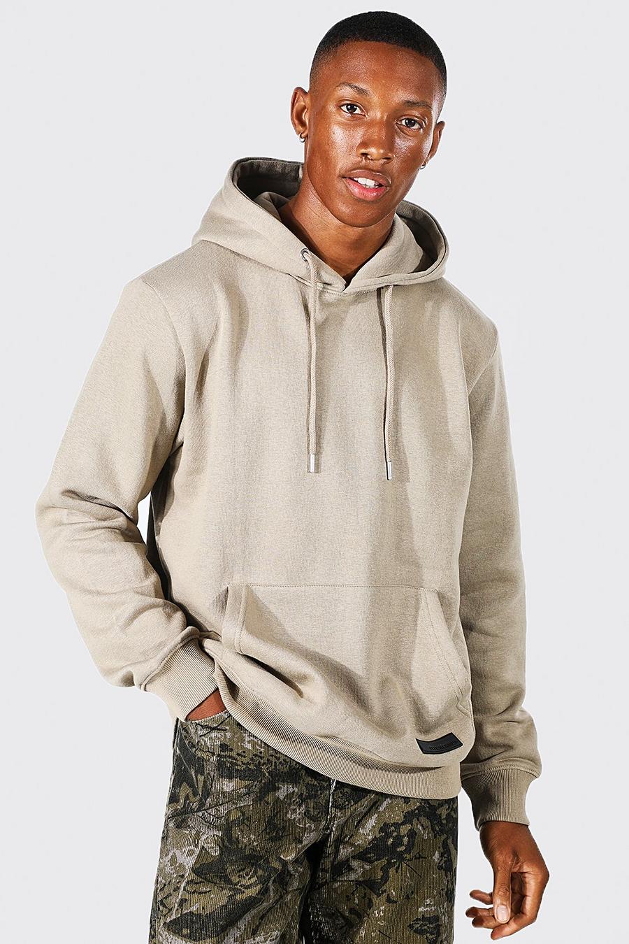Sage silver gris Over The Head Hoodie With Rubber Tab image number 1