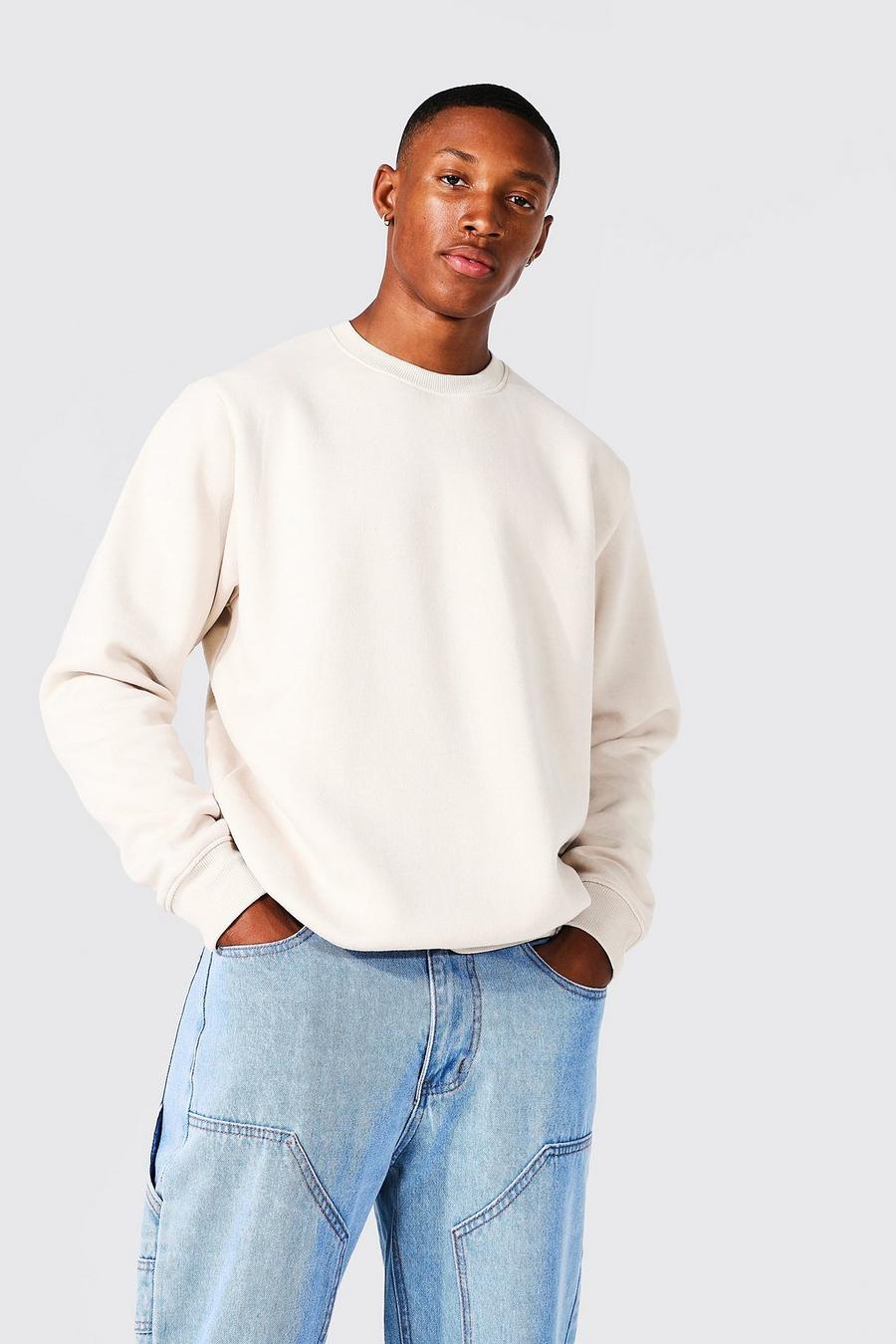 Oversize Rundhals-Sweatshirt, Pumice stone grau image number 1