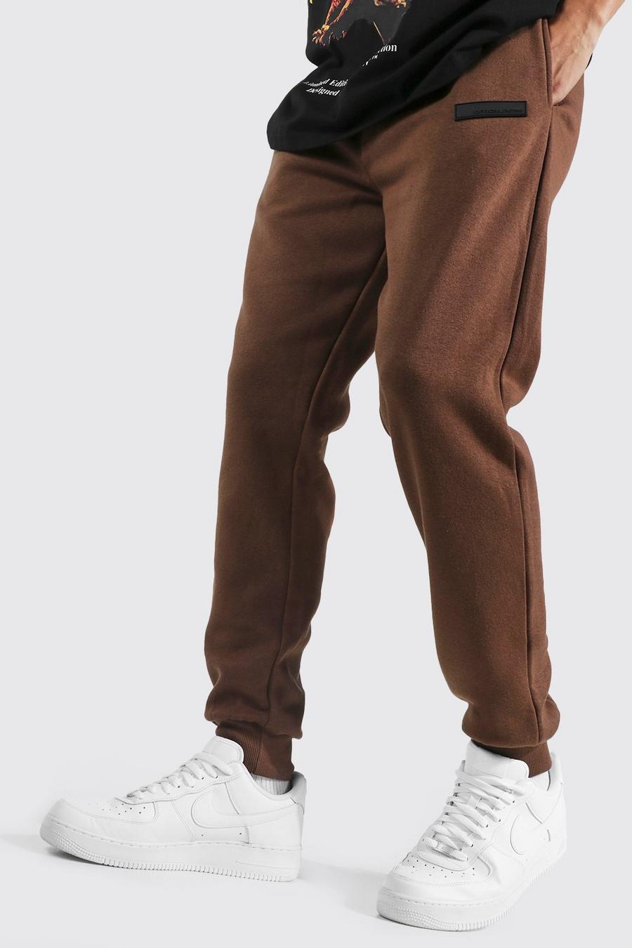 Pantalón deportivo ajustado con etiqueta de goma, Rust image number 1