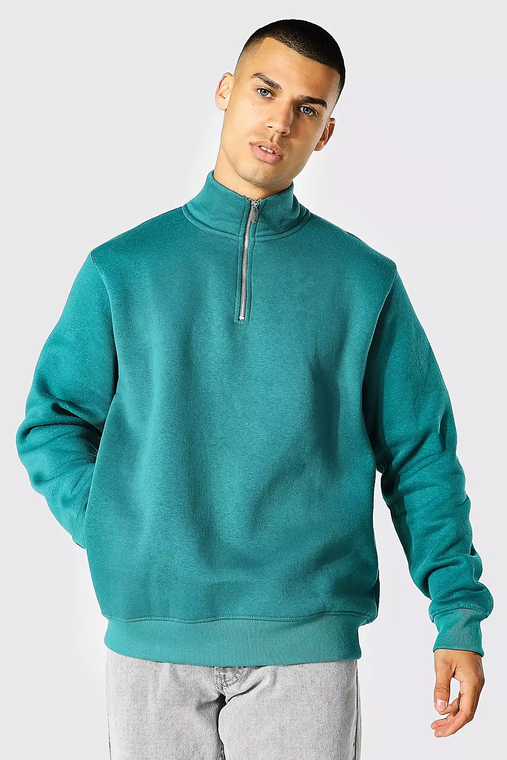 Half Zip Funnel Neck Sweatshirt