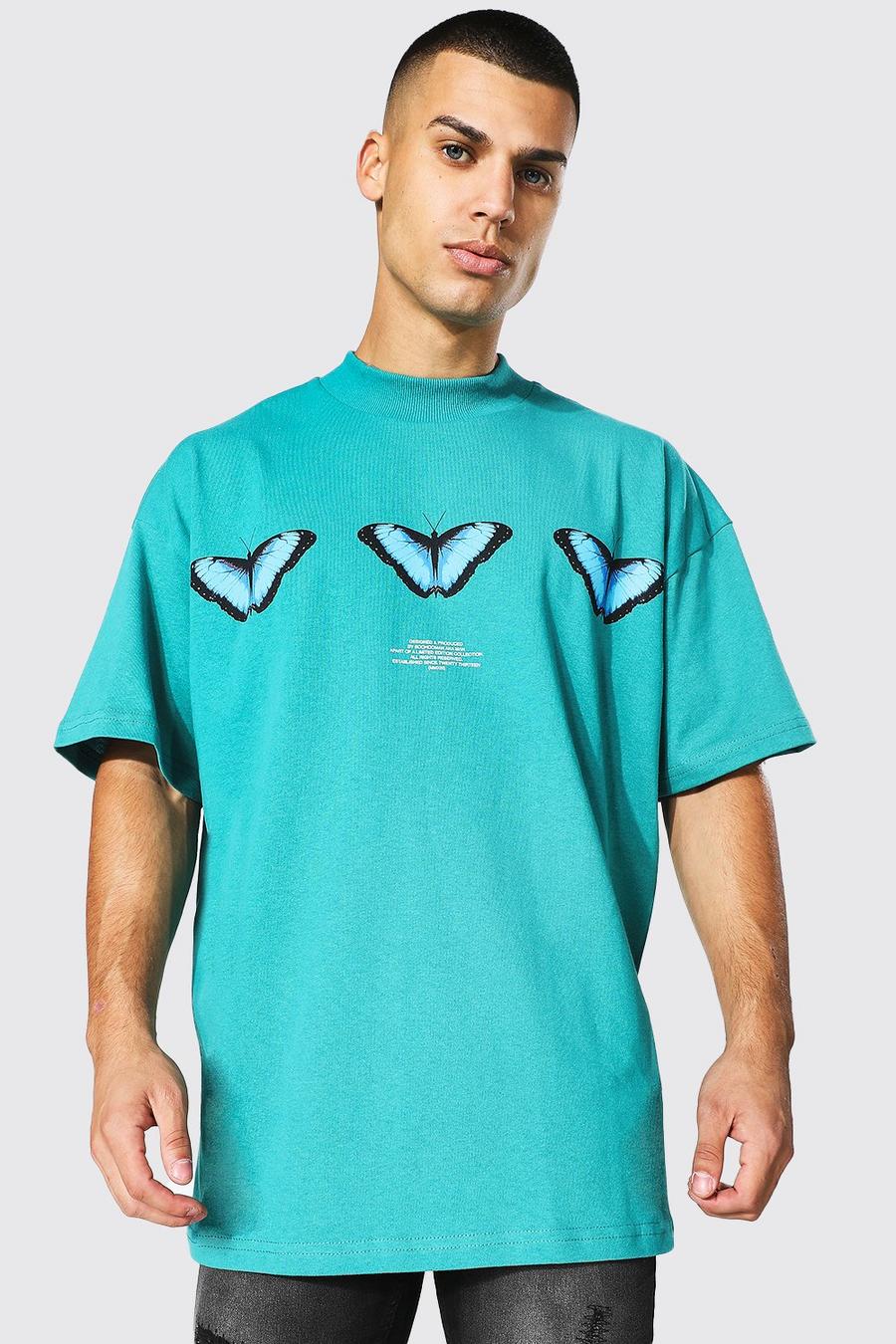 Green Oversized Official Man Extended Neck T-shirt image number 1
