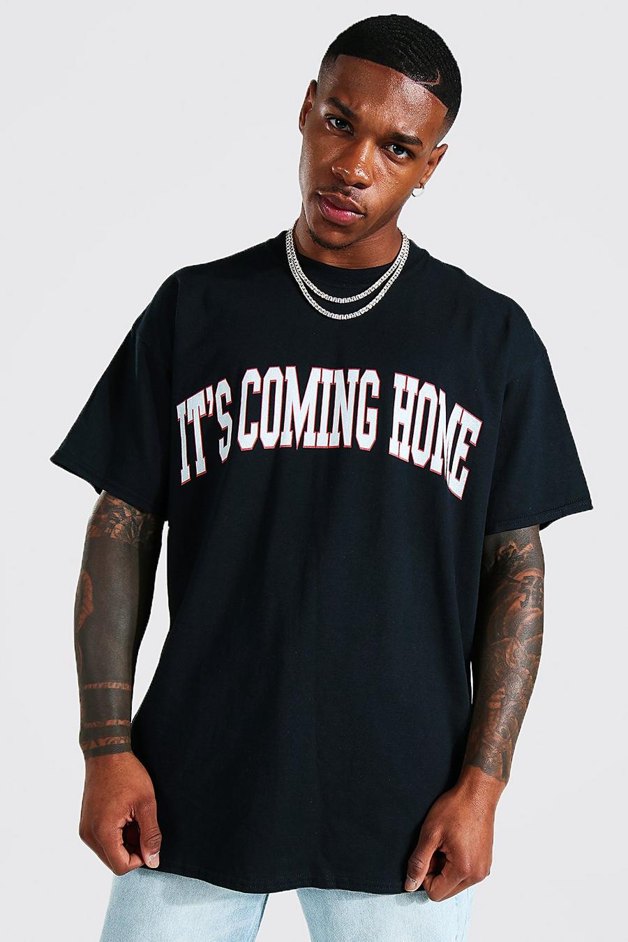 Black Oversized It's Coming Home T-Shirt image number 1