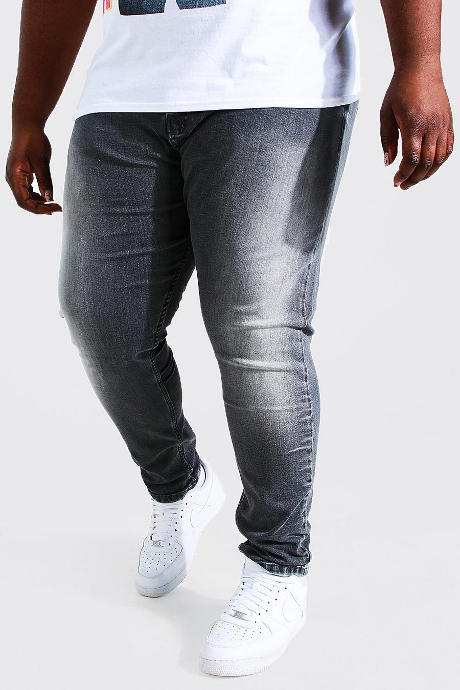 Dark grey grå Plus - Skinny jeans med stretch image number 1