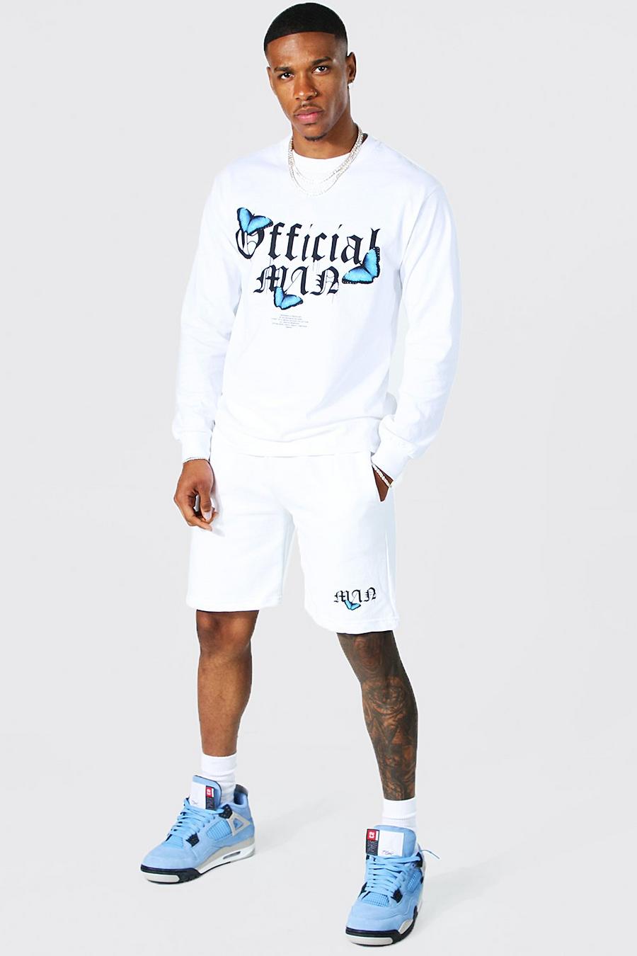 White Oversized Official Man Short Tracksuit image number 1
