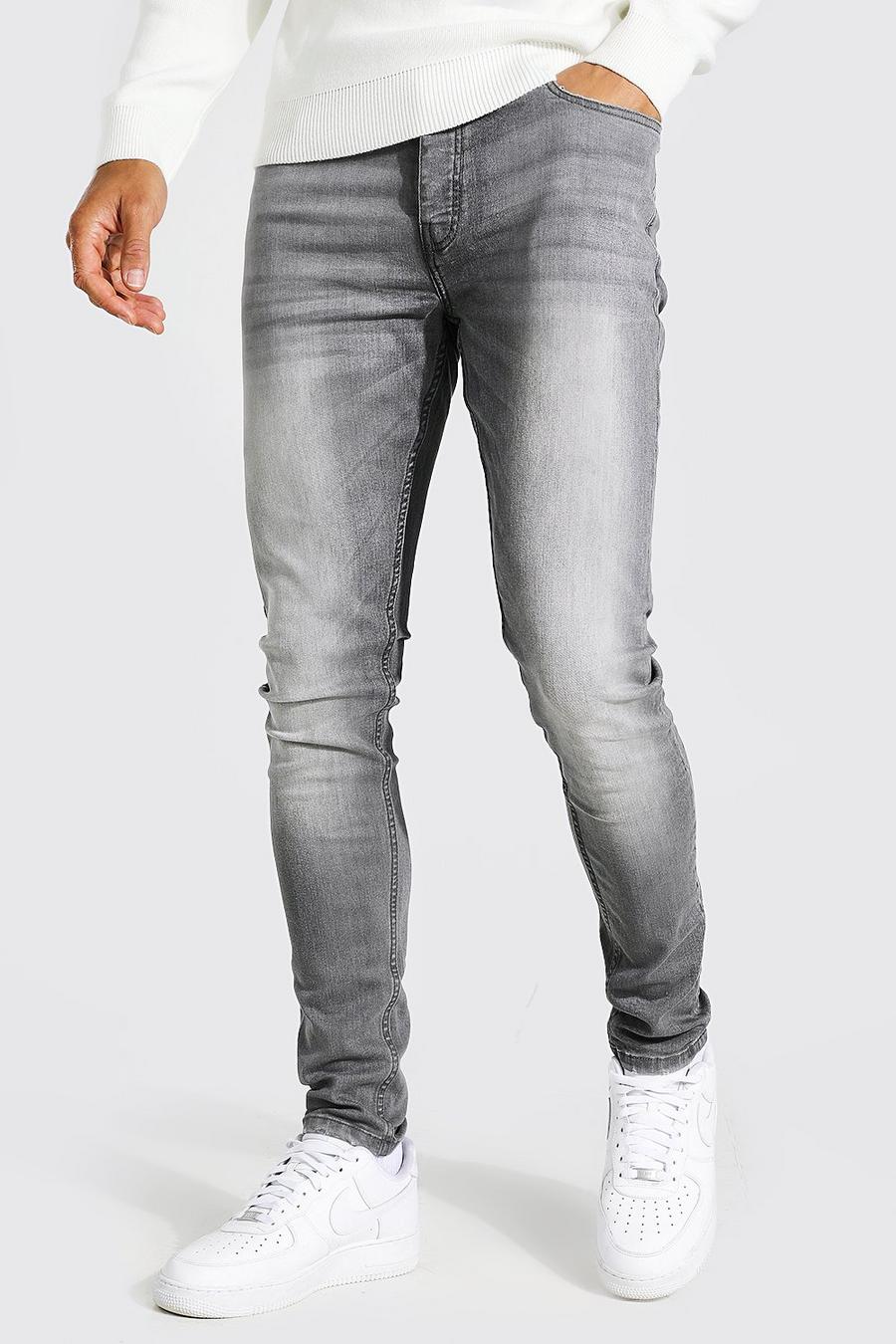 Tall Stretch Skinny-Jeans, Mid grey grau image number 1