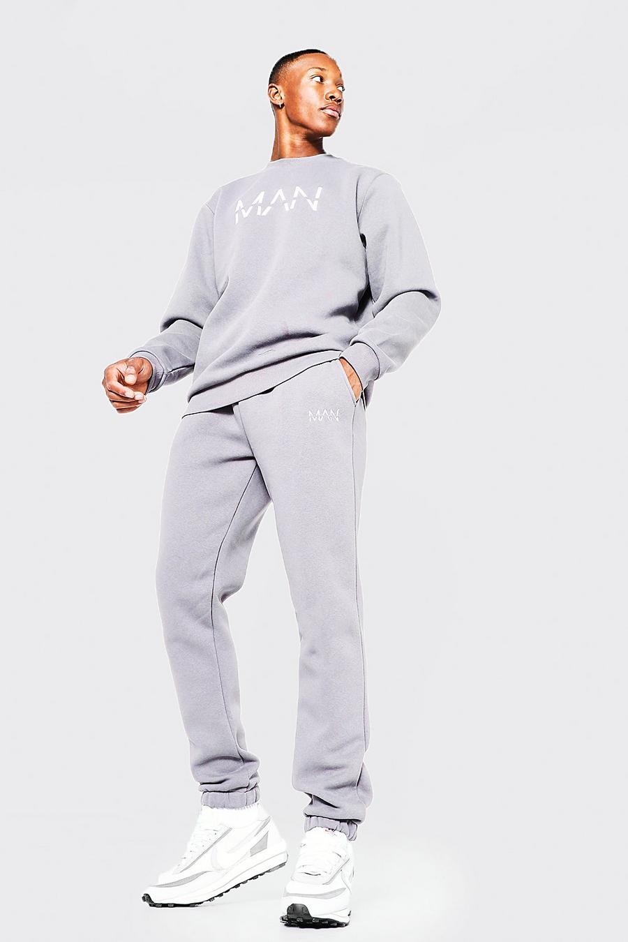 Original Man Sweatshirt-Trainingsanzug mit 3D-Stickerei, Charcoal gris image number 1
