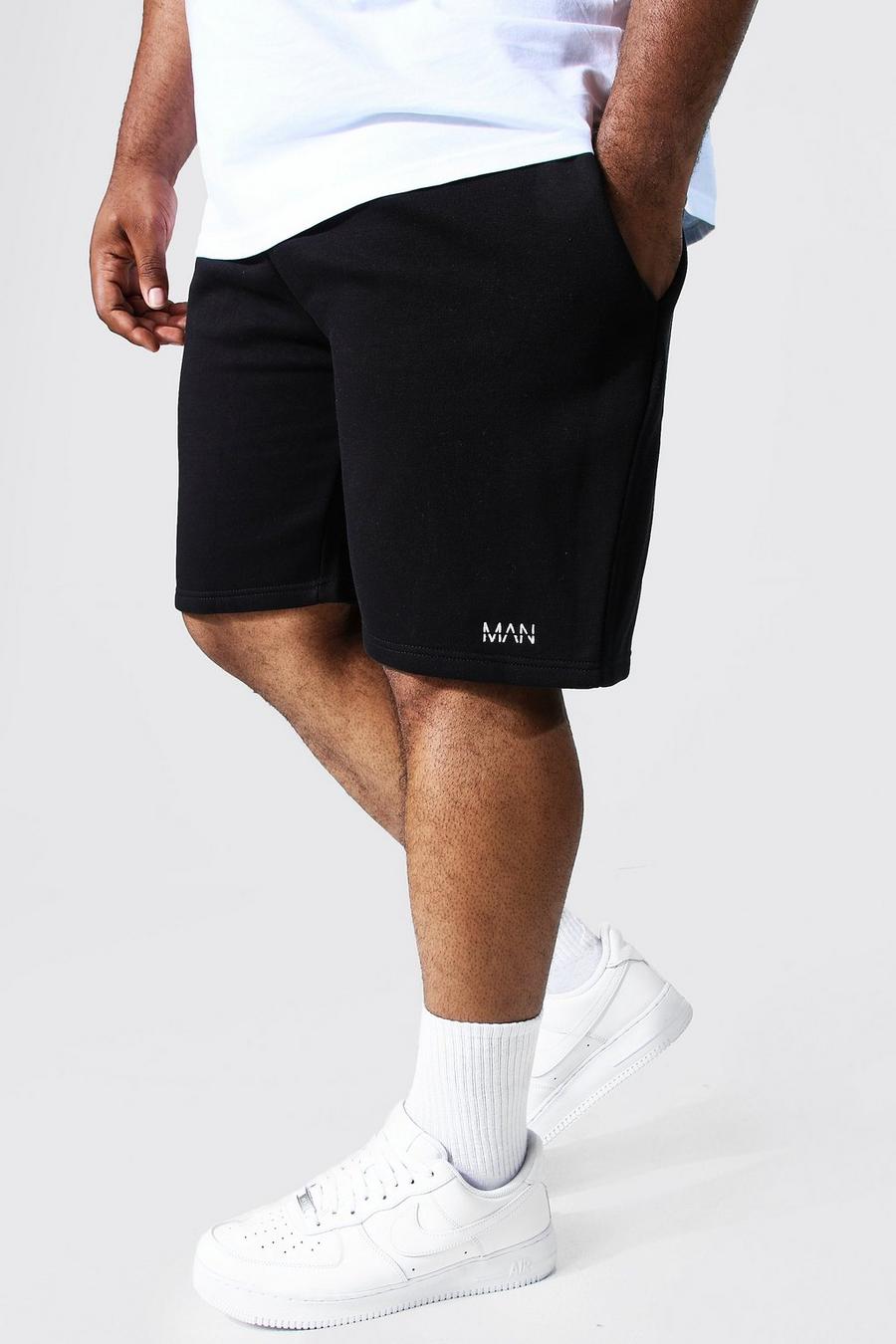 Black Plus Jersey Regular Fit Man Dash Shorts image number 1