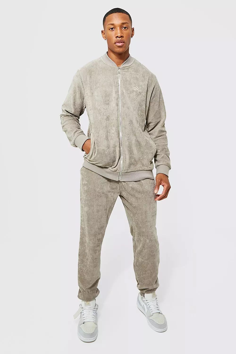 Velour tracksuit hot sale men