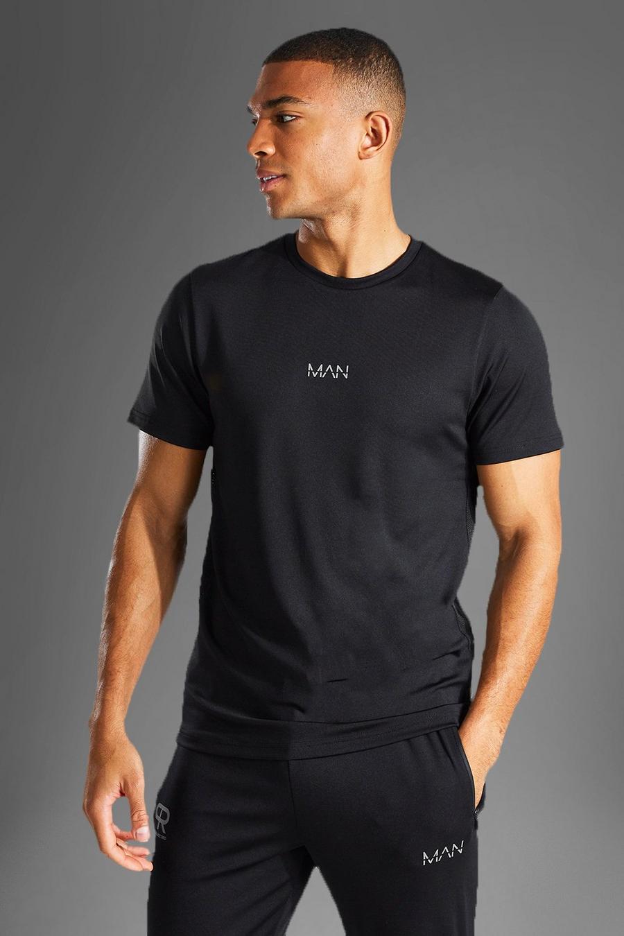 Black svart MAN Active T-shirt med kantband image number 1