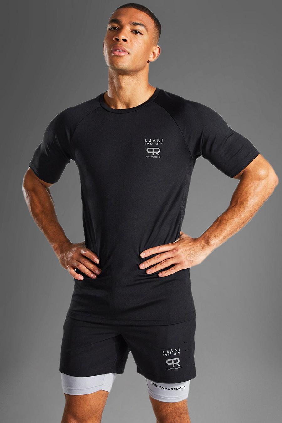 T-shirt à manches raglan et logo - MAN Active, Black noir image number 1