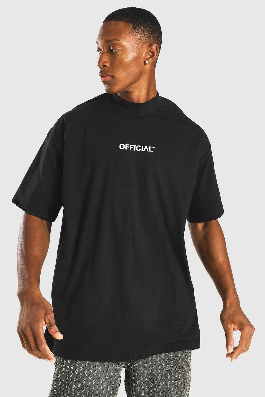 Black svart Oversize t-shirt i tjockt tyg image number 1