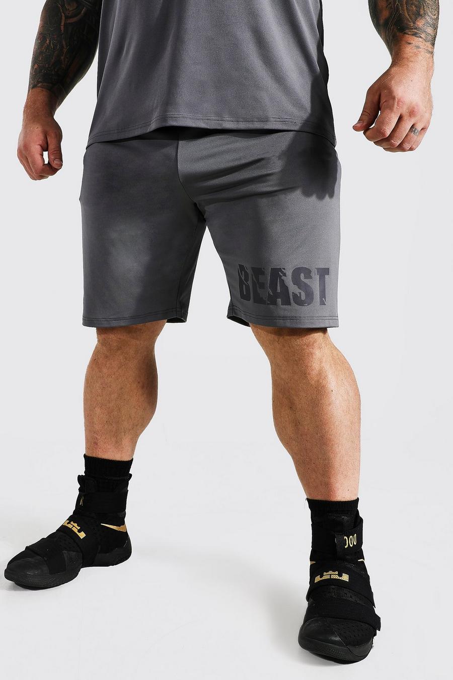 Charcoal grey MAN Active x Beast Träningsshorts image number 1