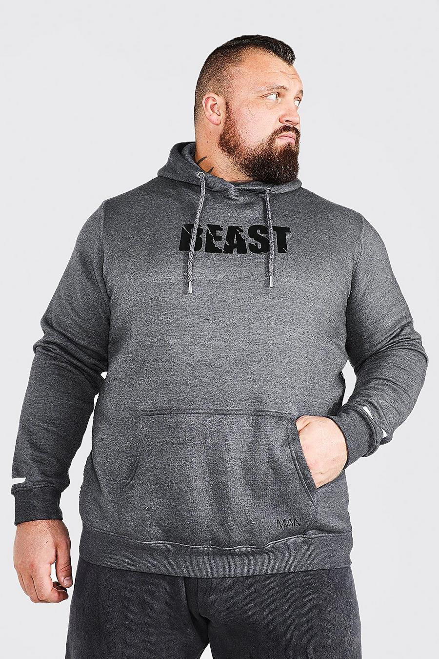 Charcoal Man Active X Beast Fitness Hoodie image number 1