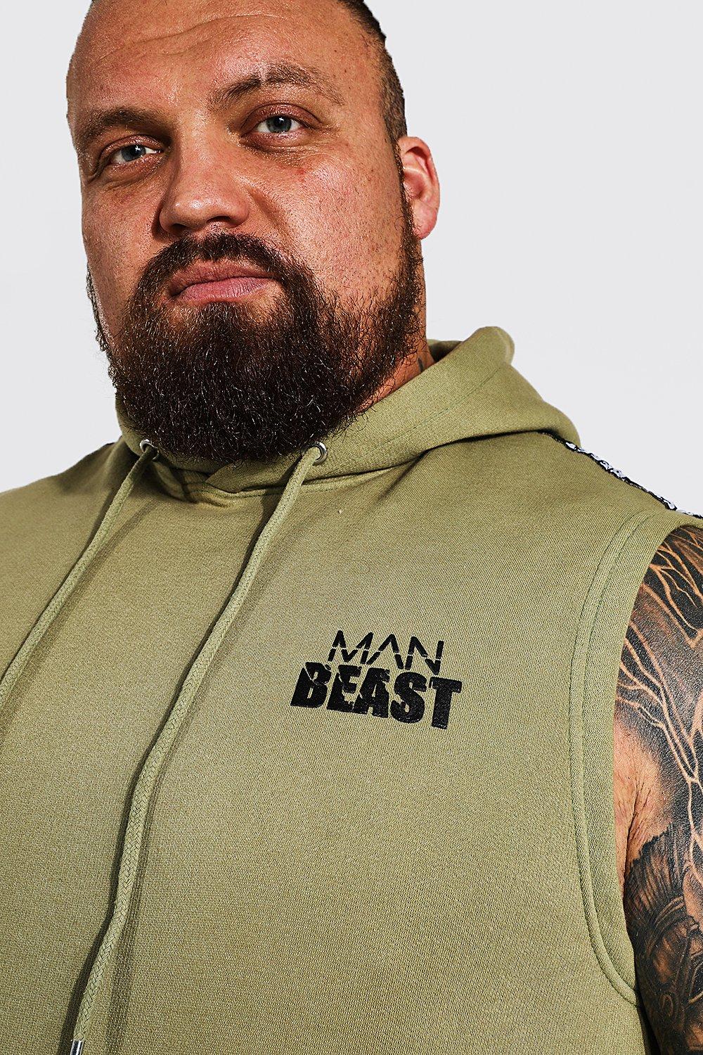 Man Active Oversized Washed Sleeveless Hoodie