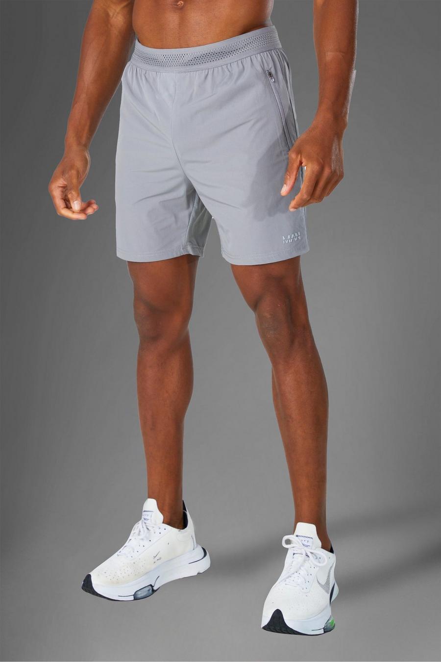 Man Active Gym Shorts, Light grey image number 1