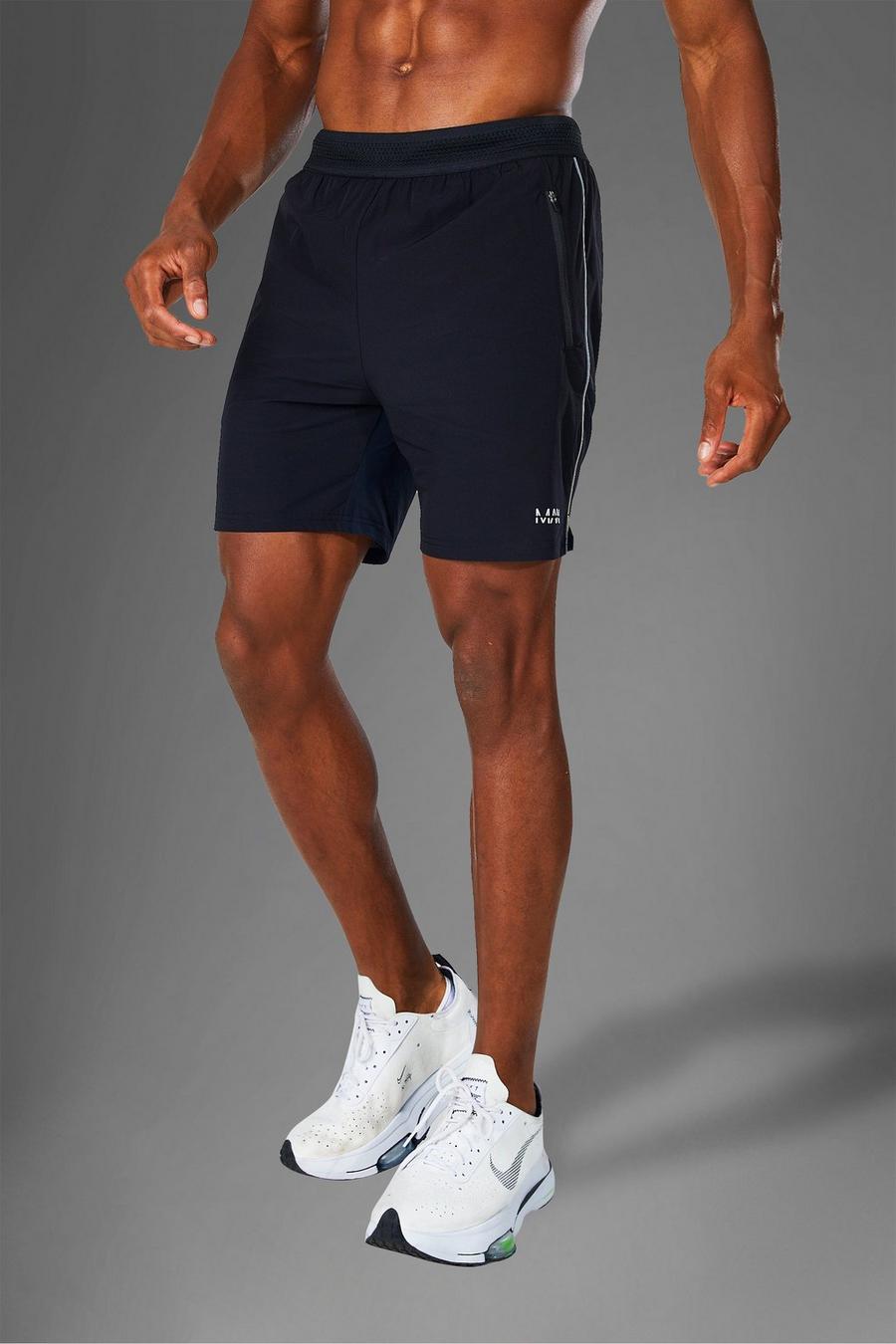 Black svart Man Active Gym Lightweight Shorts image number 1