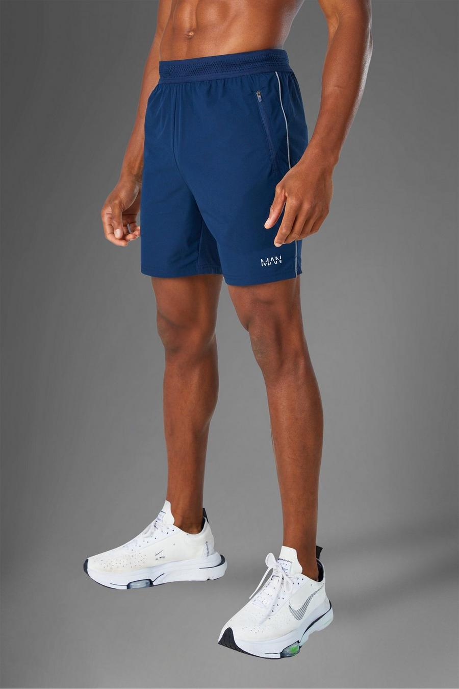 Navy marinblå Man Active Gym Lightweight Shorts image number 1
