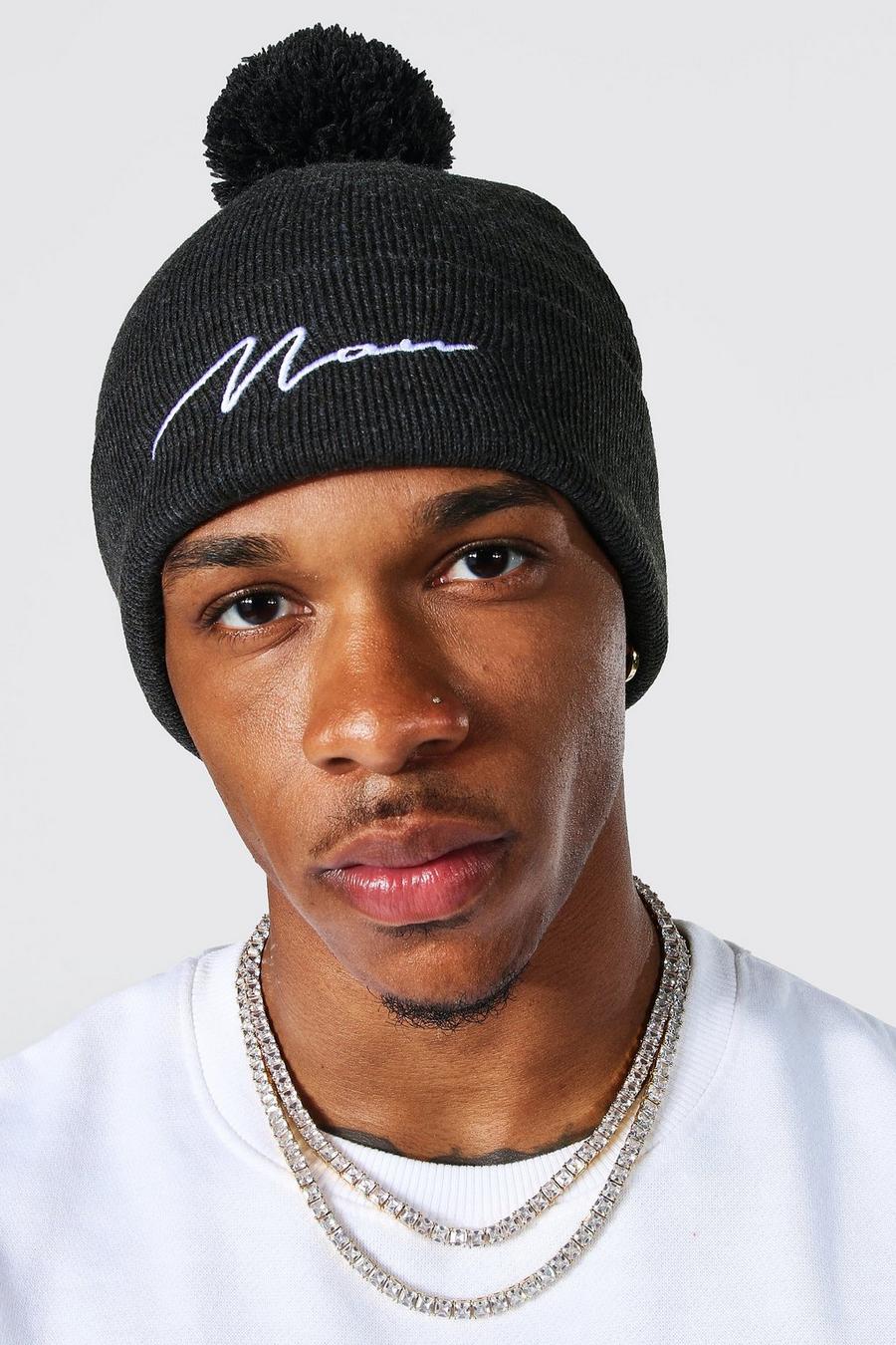 Signature Beanie mit Bommel, Charcoal grey image number 1
