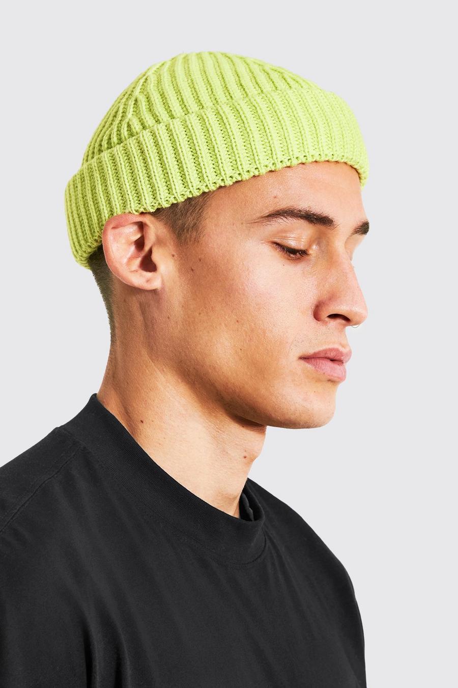 Berretto Beanie micro a coste, Soft lime image number 1