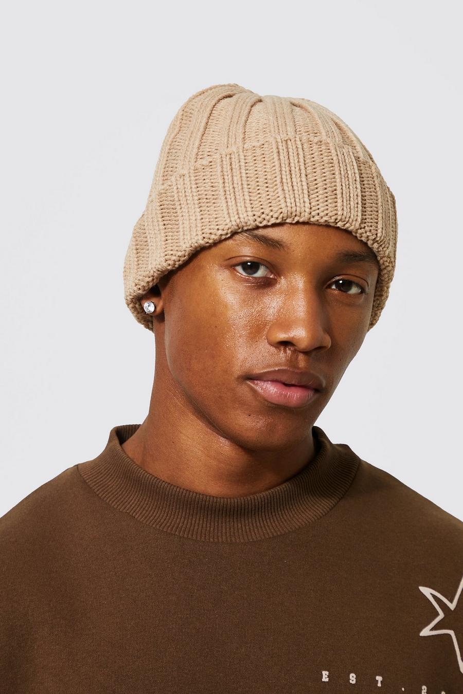 Camel Chunky Ribbed Beanie image number 1