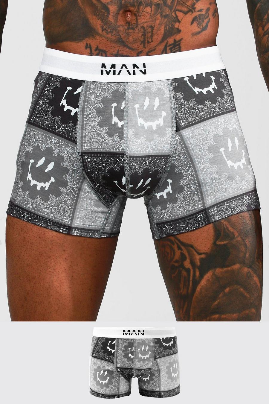 Man-Dash Boxershorts mit Bandana-Print, Black noir image number 1