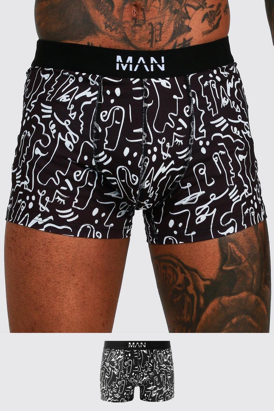 Black Man Dash Line Drawn Trunks With Gift Box image number 1