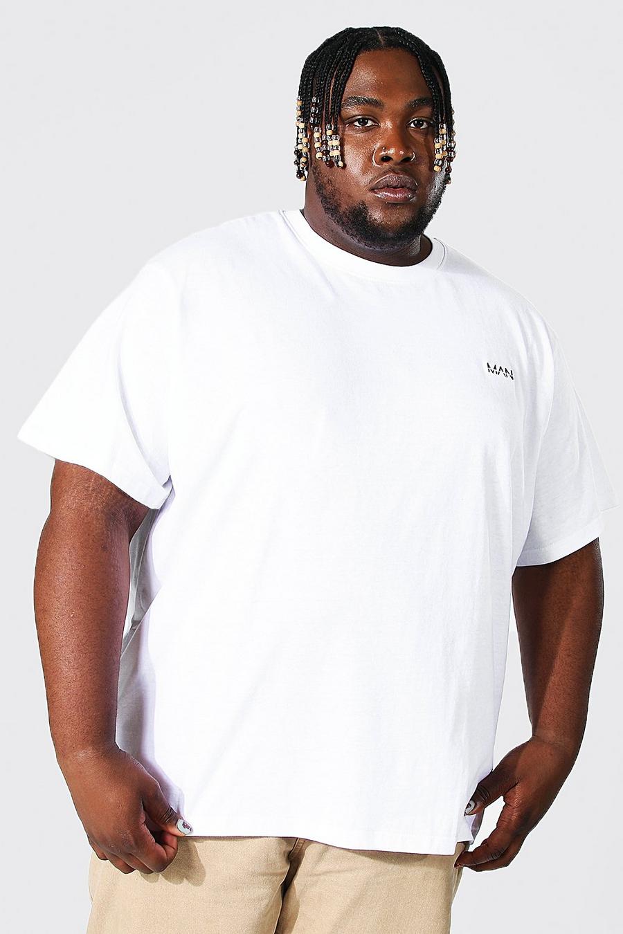 T-shirt Plus Size Man Dash, White bianco image number 1