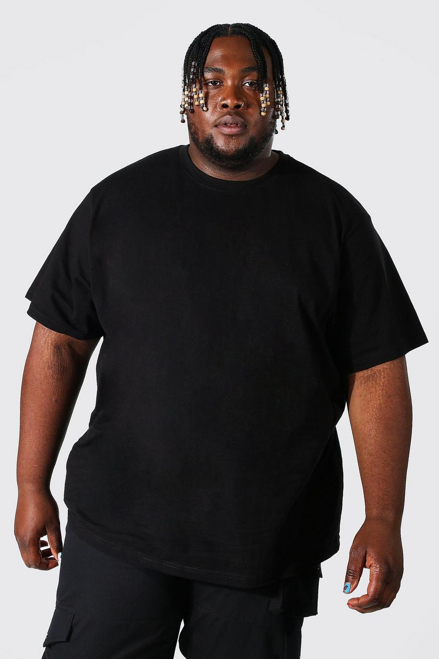 Black Plus Size Basic T-shirt image number 1