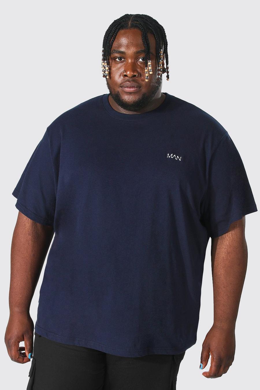 Navy marinblå Plus Size Man Dash T-shirt image number 1