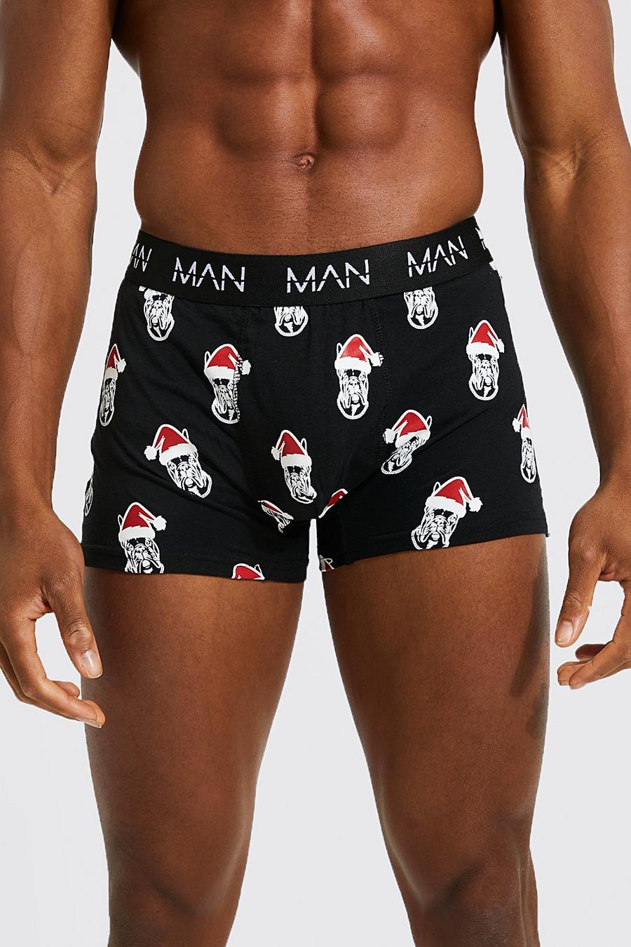 Man-Dash Weihnachts-Bulldoggen Boxershorts, Black image number 1