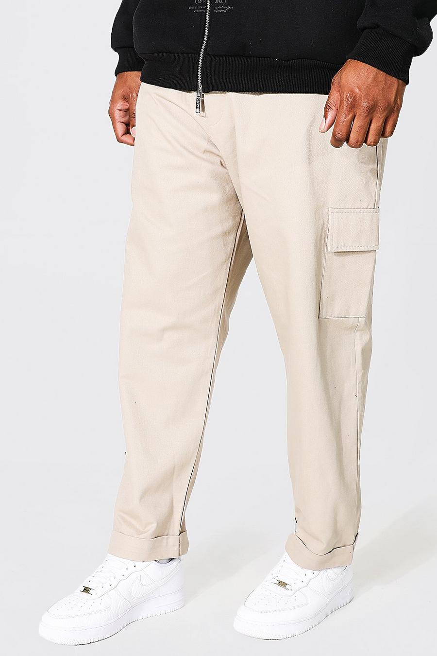 Stone Plus Cropped Twill Cargo Trouser image number 1