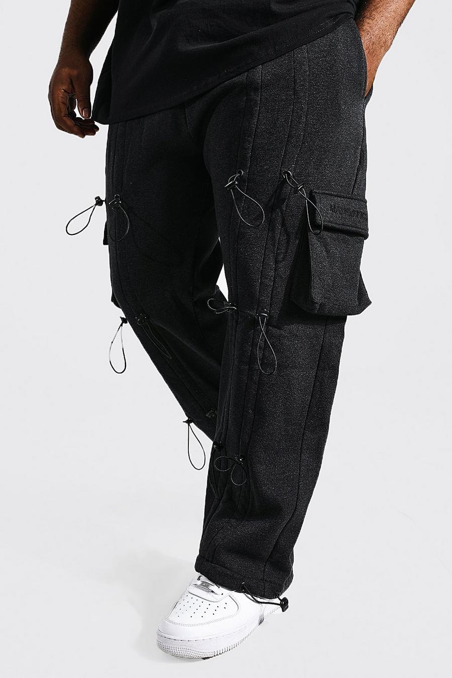 Pantalón deportivo Plus MAN cargo Regular con alamar, Charcoal grey image number 1