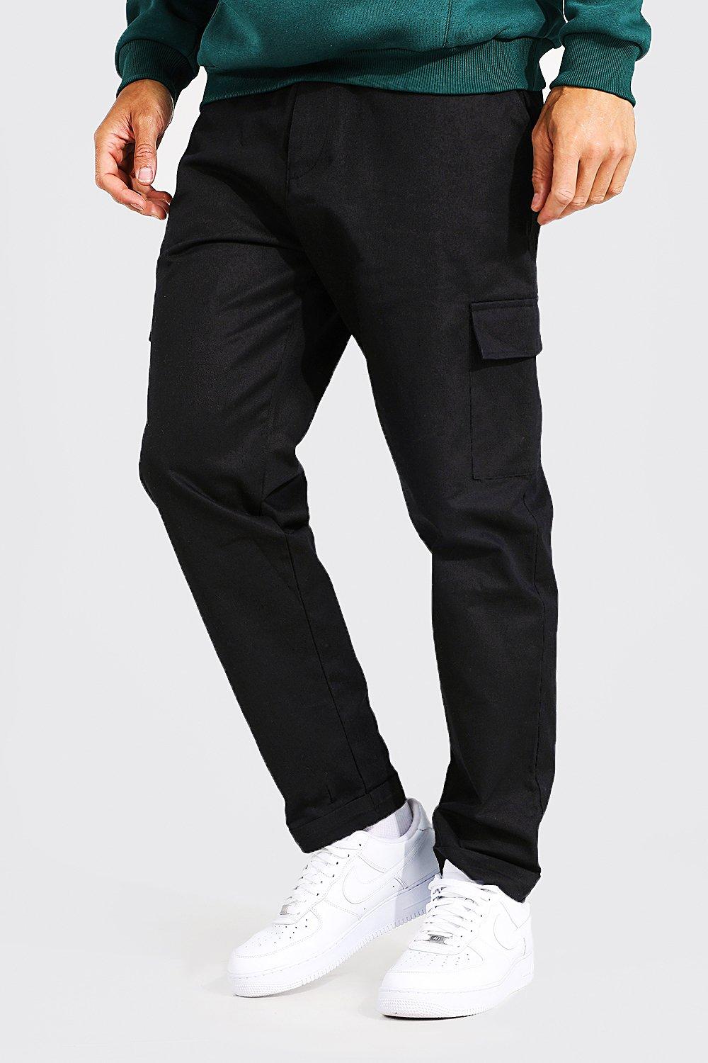 white straight leg cargo trousers