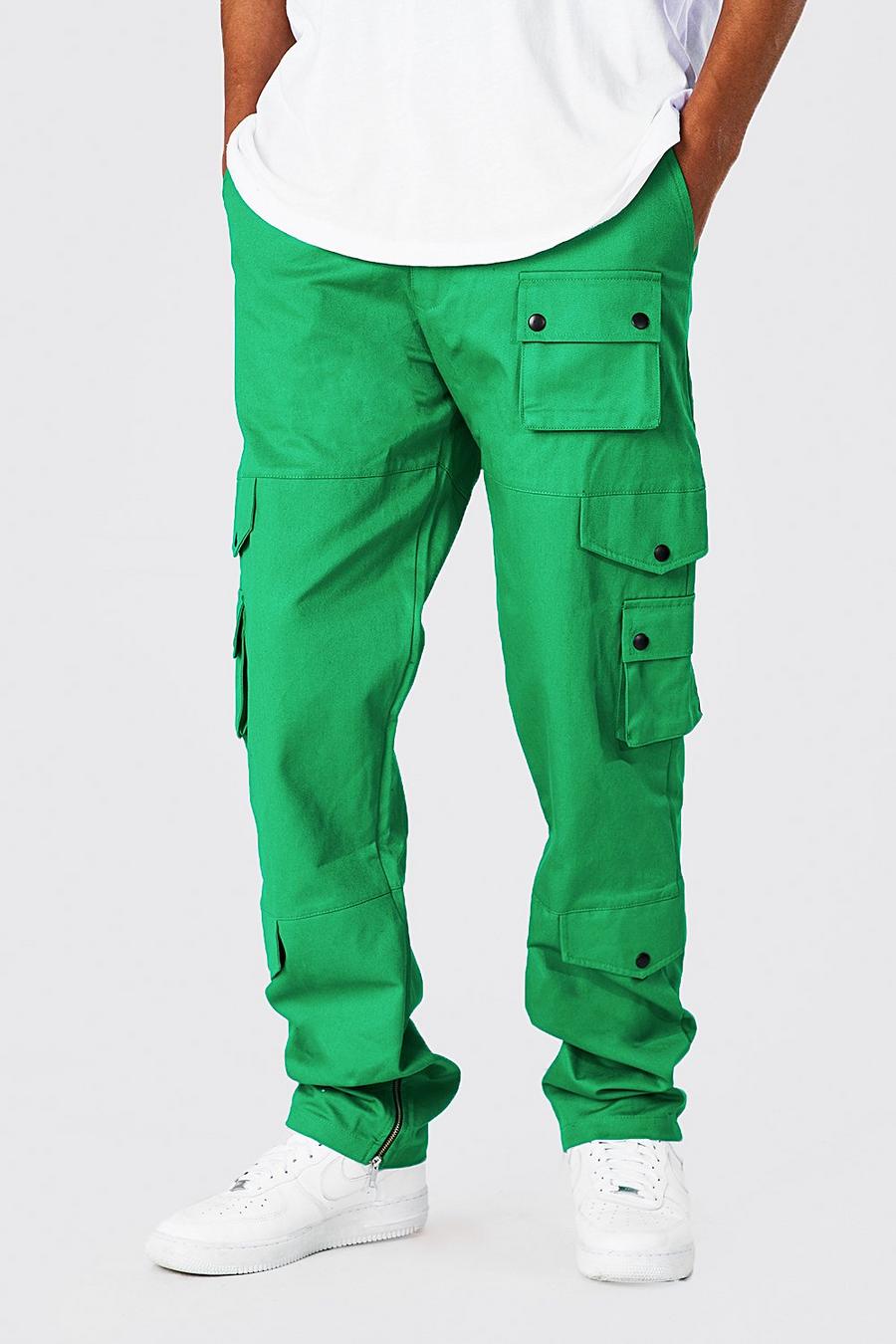 ירוק מכנסי דגמ"ח בגזרה משוחררת, לגברים גבוהים image number 1