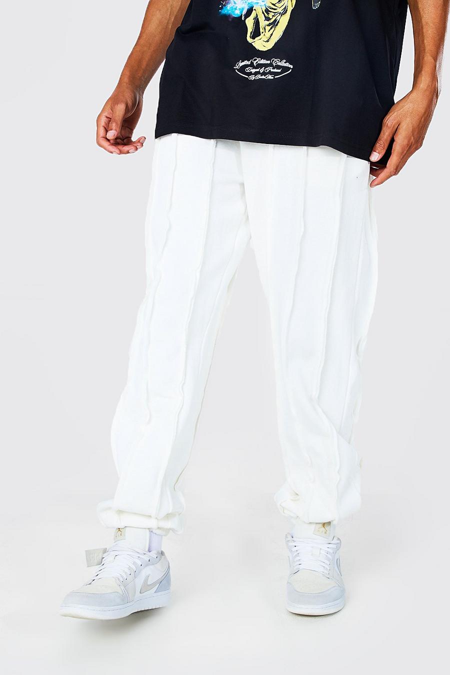 Pantalón deportivo Tall holgado con alforzas, Ecru white image number 1