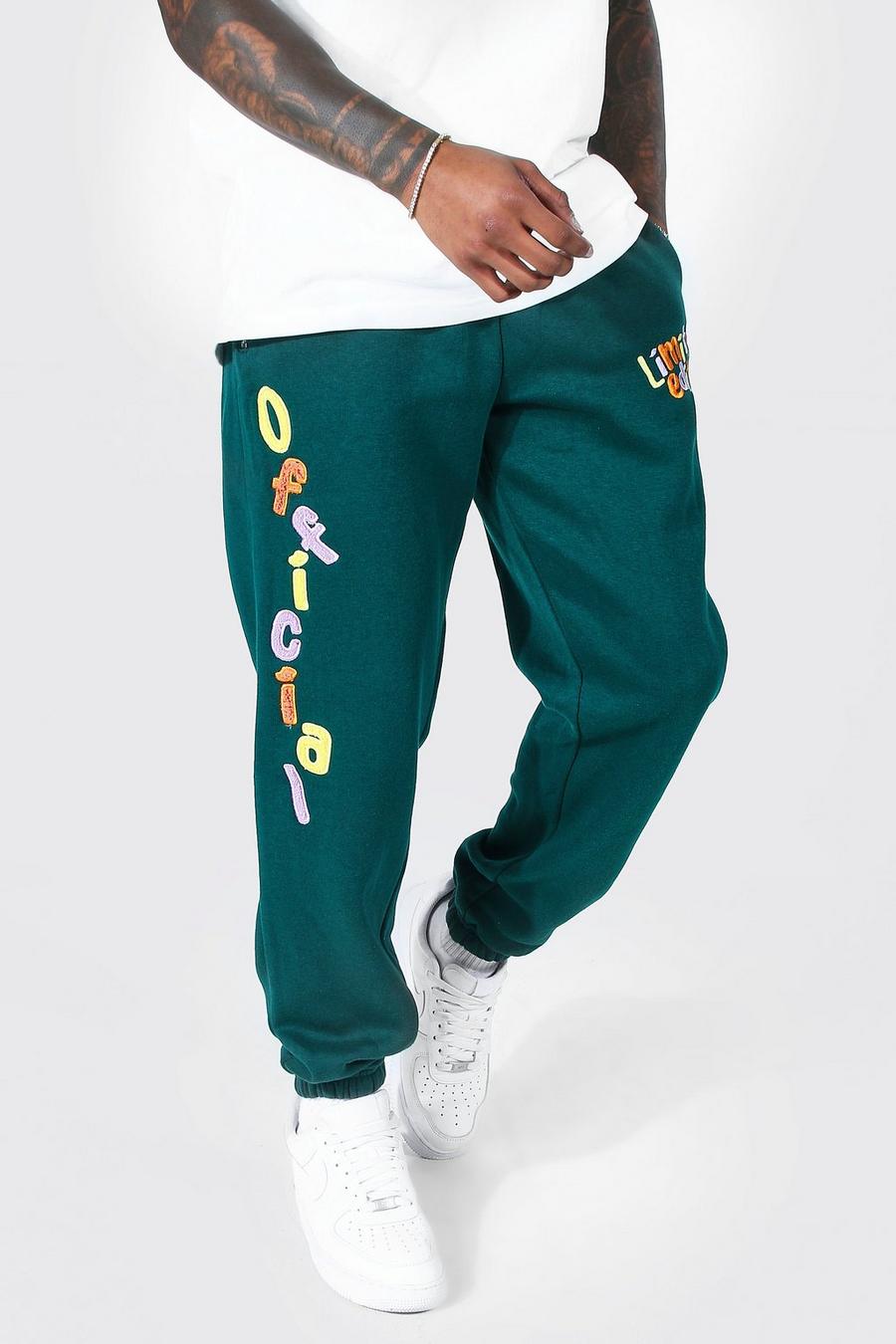 Pantaloni tuta Regular Fit con applicazione Official, Forest verde image number 1