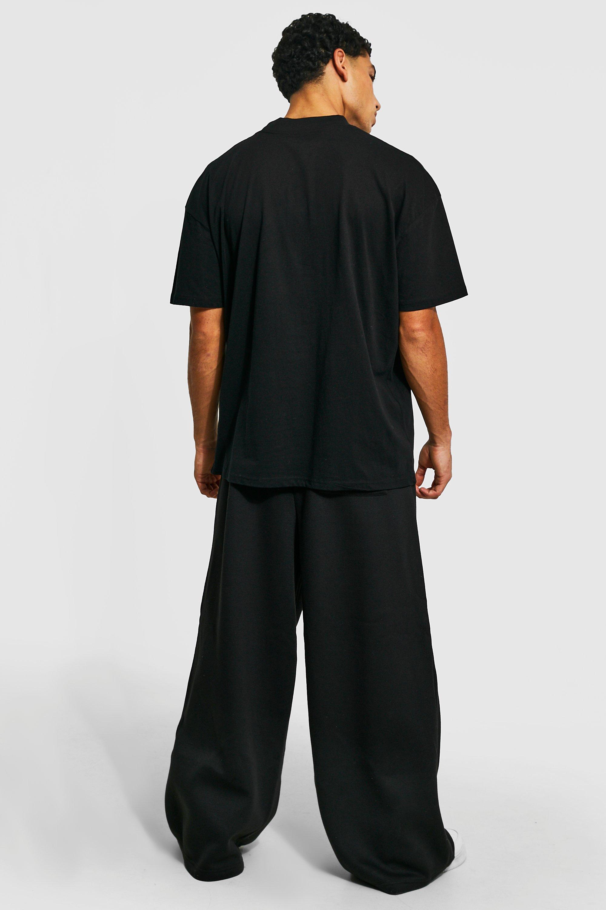 Man Extreme Wide Leg Embroidered Jogger