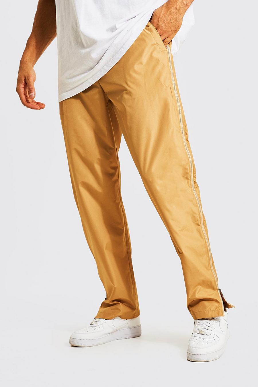 Stone beige Man Straight Leg Side Zip Trousers image number 1