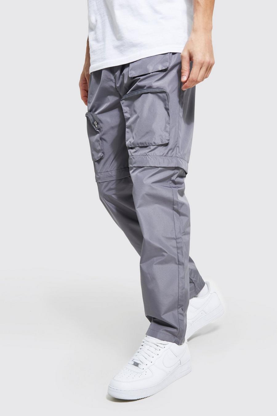 Grey grå Straight Removable Leg Cargo Trousers  image number 1