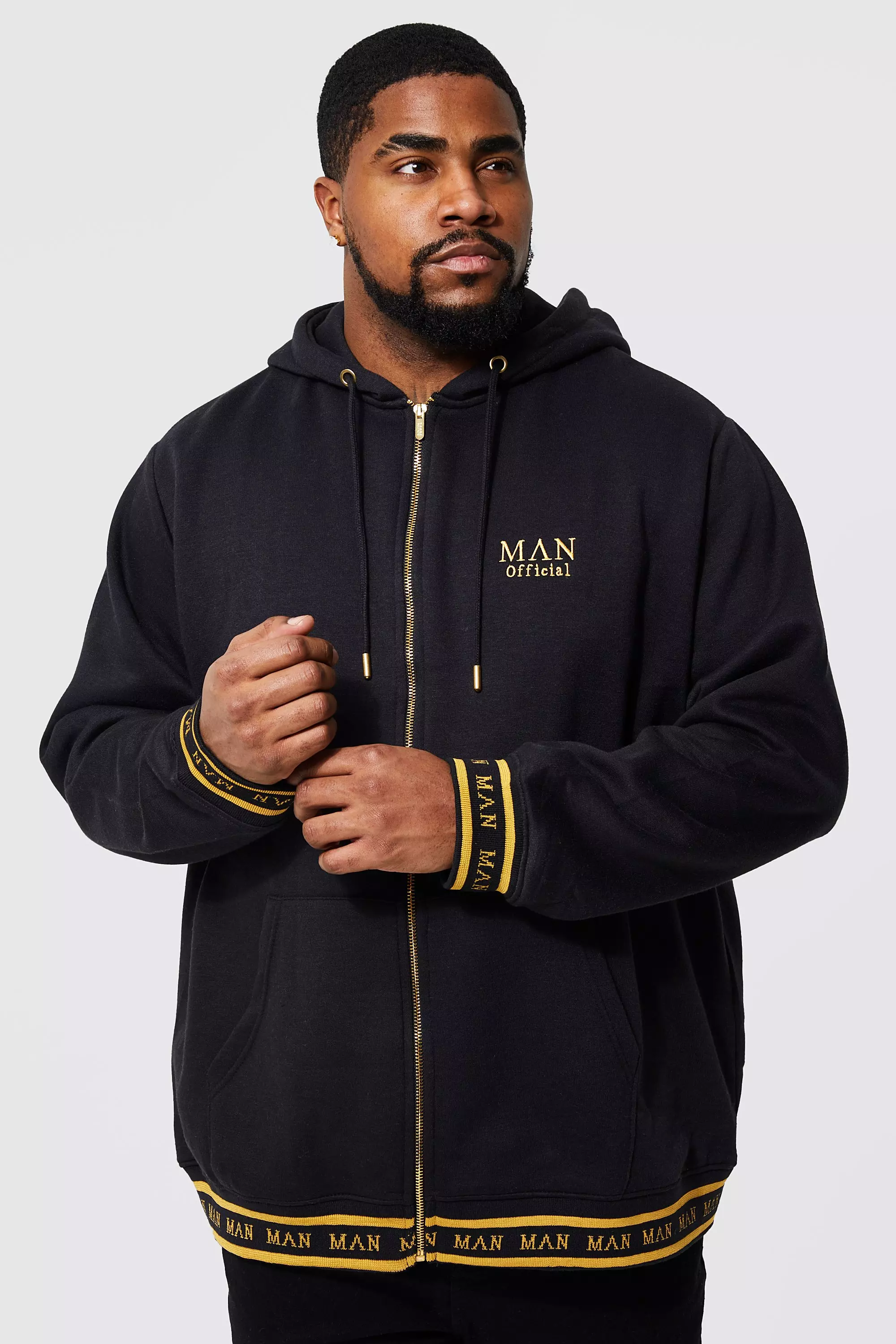 Gold zip up hoodie sale