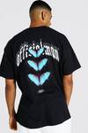 Oversize Butterfly Front & Back Print T-shirt