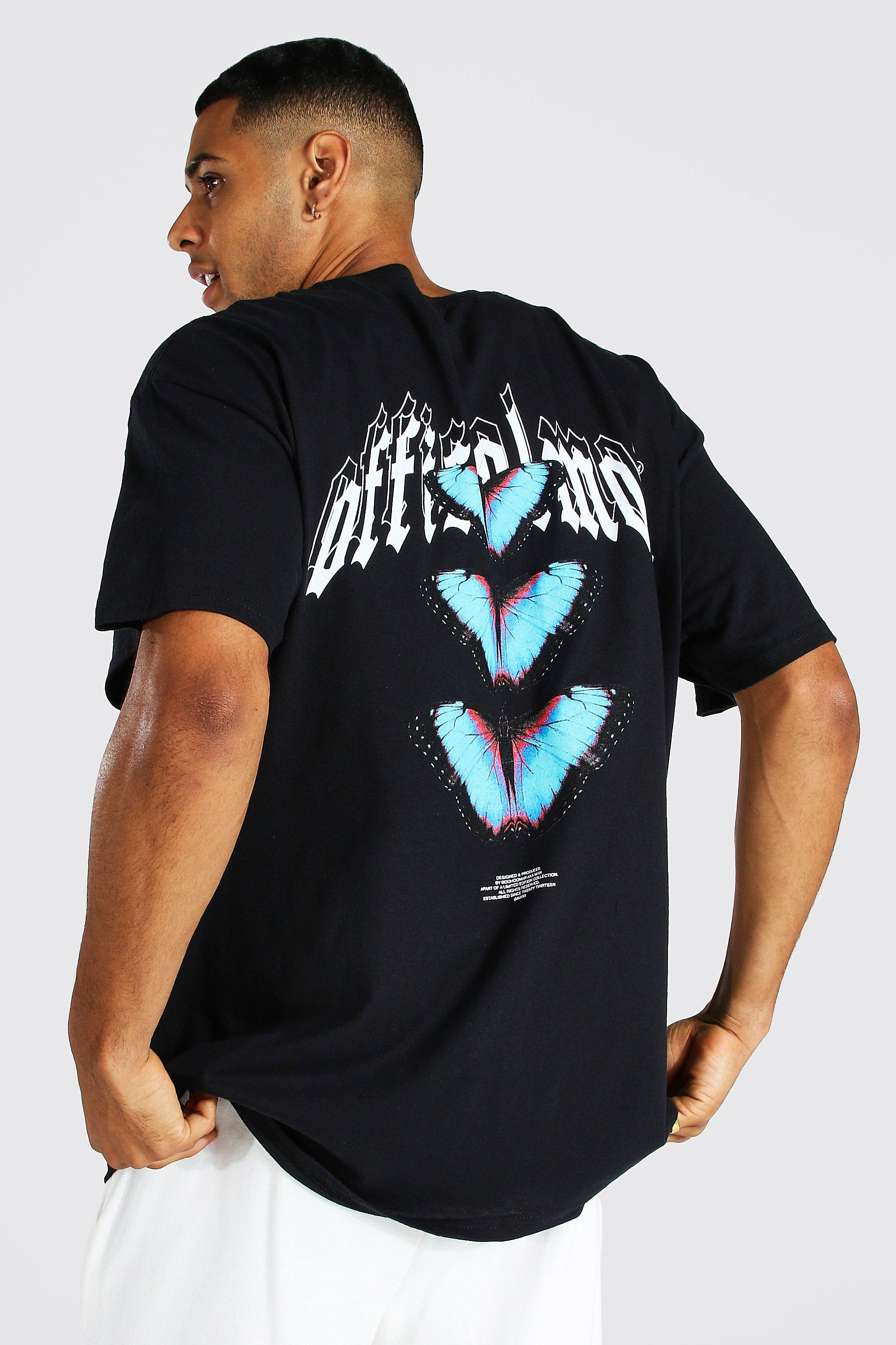 Camiseta oversize con de mariposas | boohoo