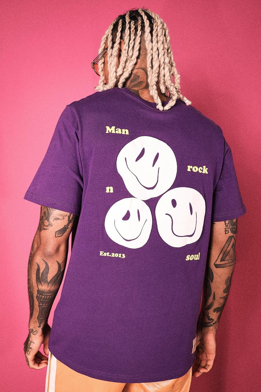Purple Official Man T-Shirt Met Rugopdruk image number 1